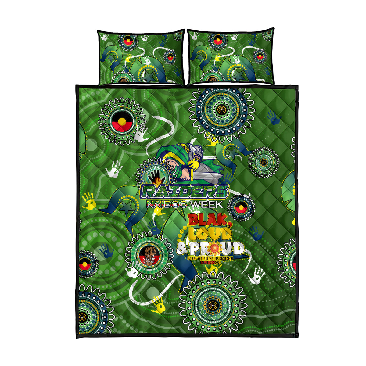 Personalised NAIDOC Week 2024 Raiders Quilt Bed Set Australia Fire Burning