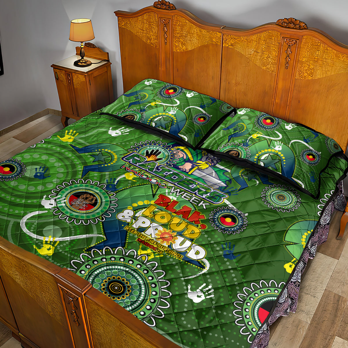 Personalised NAIDOC Week 2024 Raiders Quilt Bed Set Australia Fire Burning