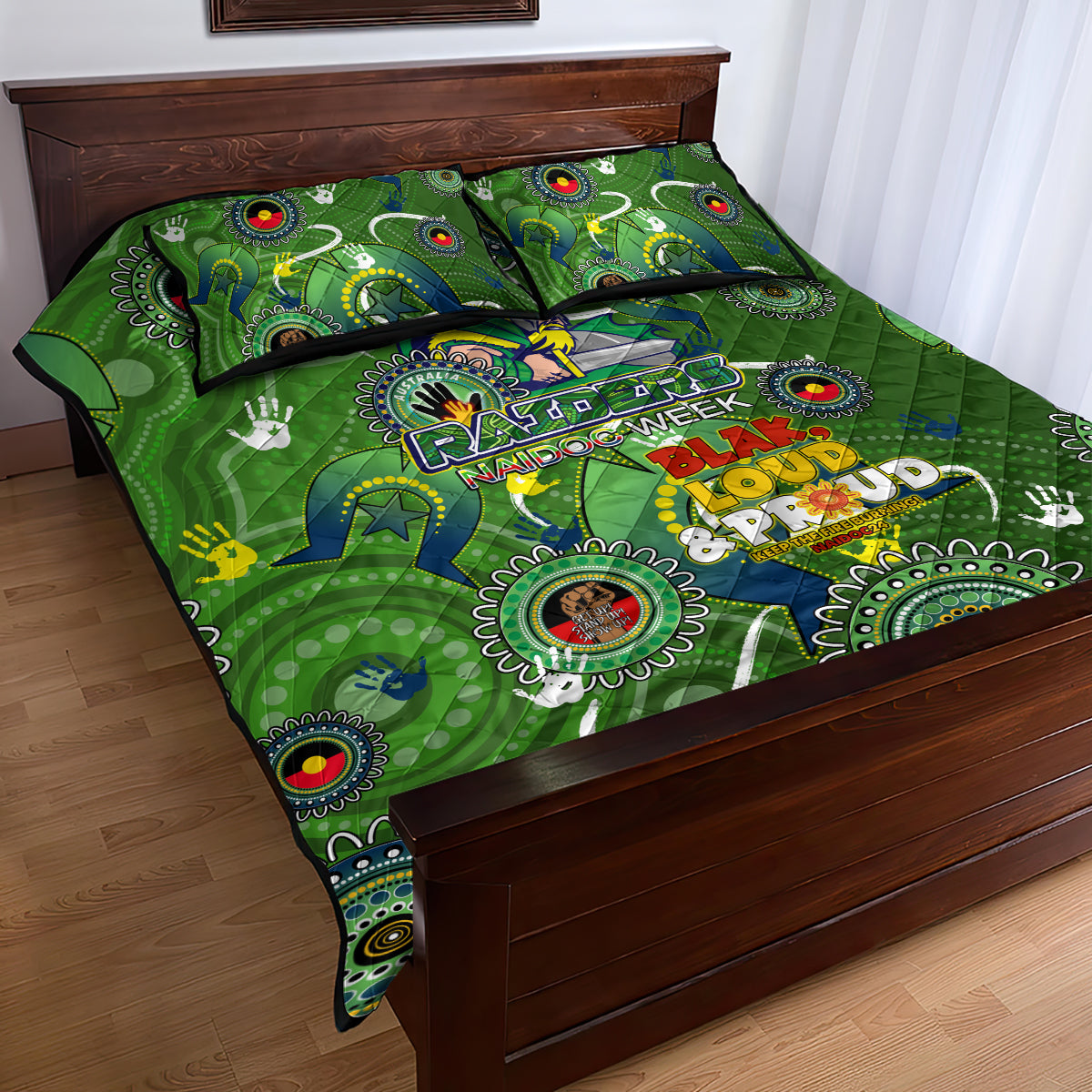 Personalised NAIDOC Week 2024 Raiders Quilt Bed Set Australia Fire Burning