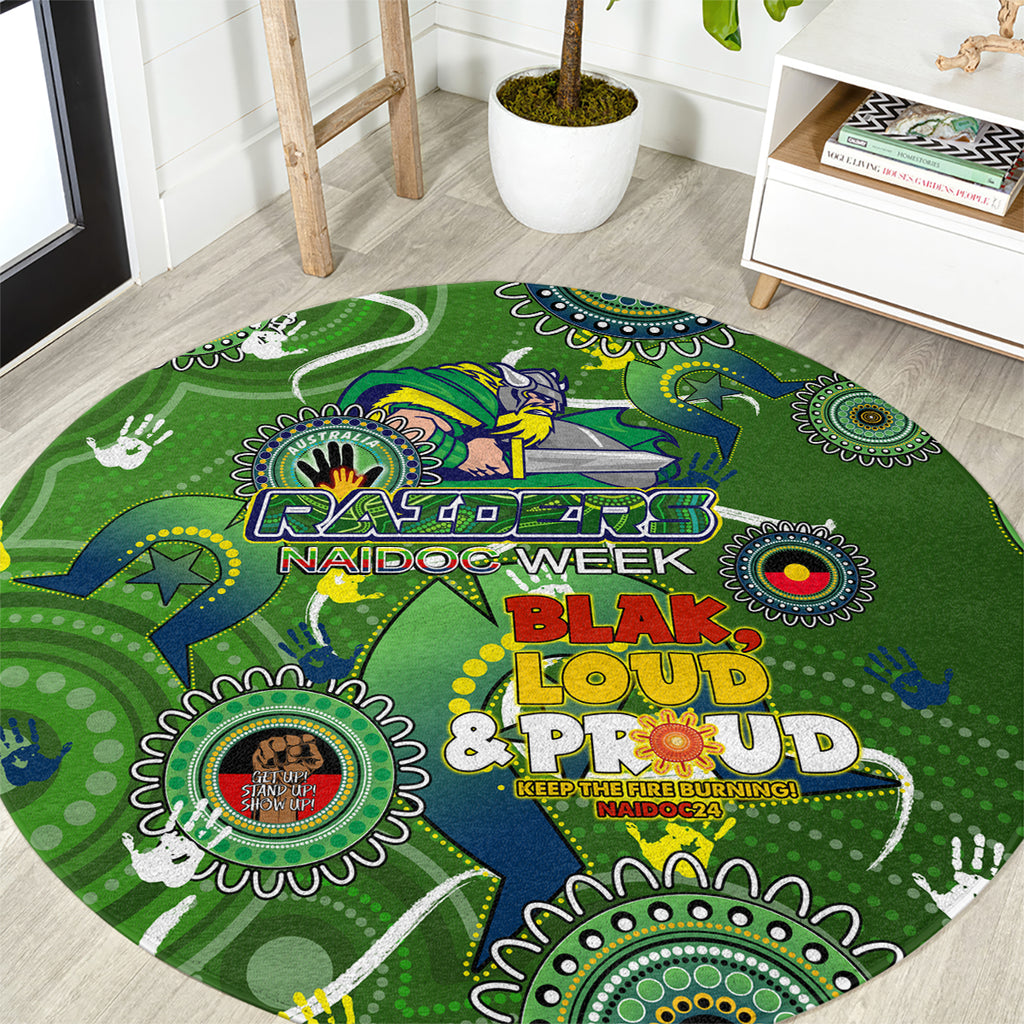 Personalised NAIDOC Week 2024 Raiders Round Carpet Australia Fire Burning