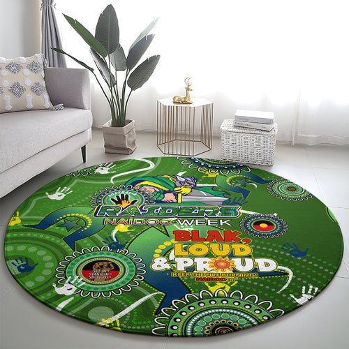 Personalised NAIDOC Week 2024 Raiders Round Carpet Australia Fire Burning