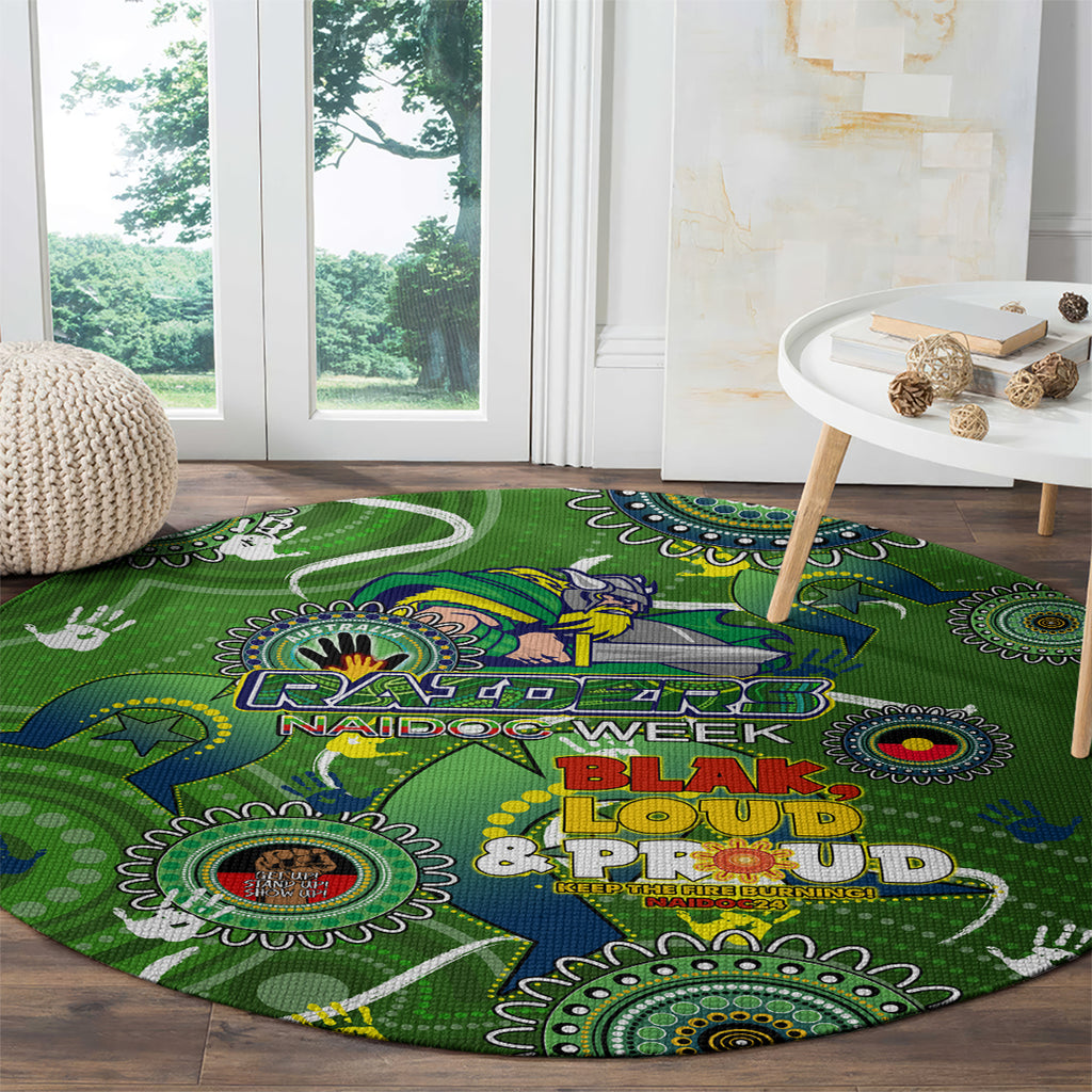 Personalised NAIDOC Week 2024 Raiders Round Carpet Australia Fire Burning