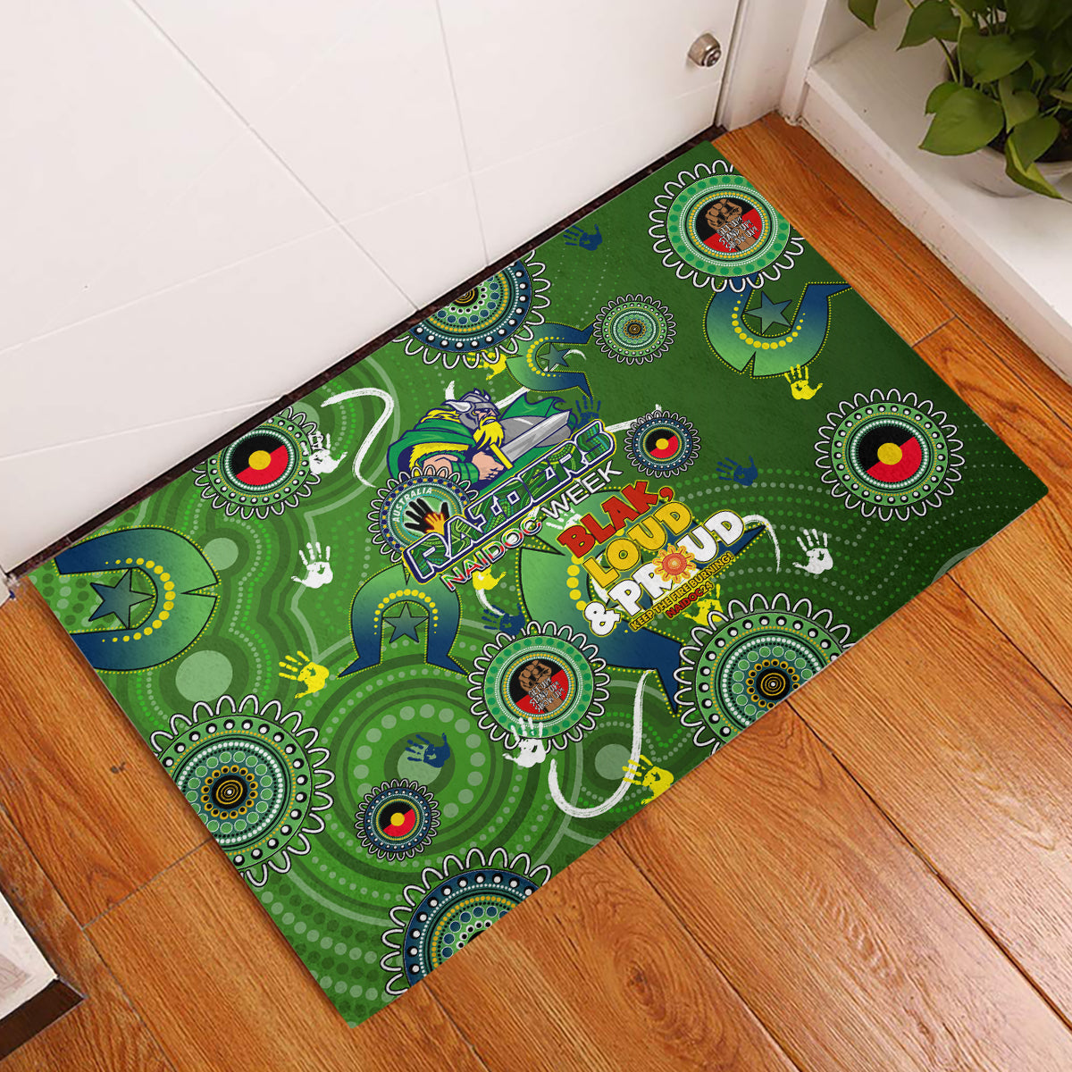 Personalised NAIDOC Week 2024 Raiders Rubber Doormat Australia Fire Burning