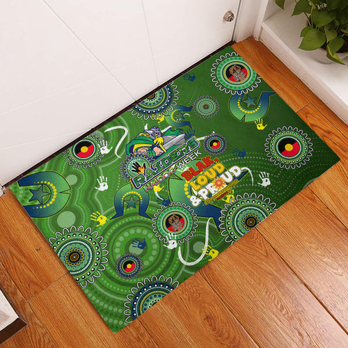 Personalised NAIDOC Week 2024 Raiders Rubber Doormat Australia Fire Burning