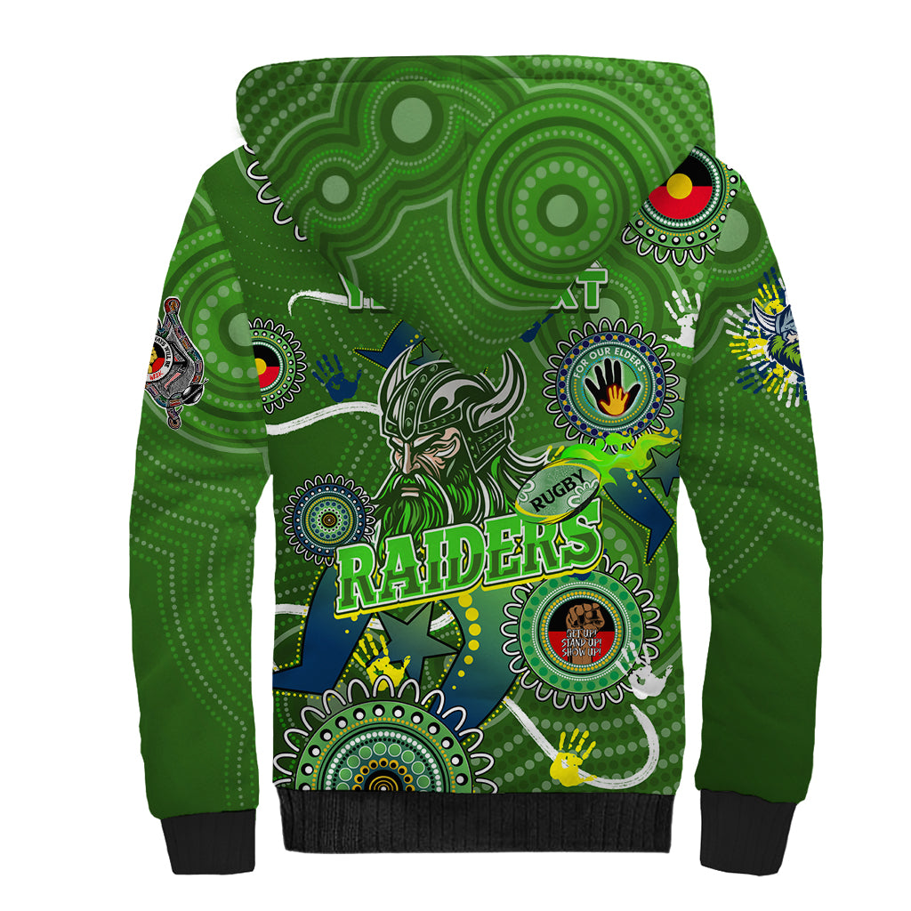 Personalised NAIDOC Week 2024 Raiders Sherpa Hoodie Australia Fire Burning