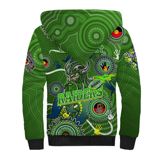 Personalised NAIDOC Week 2024 Raiders Sherpa Hoodie Australia Fire Burning