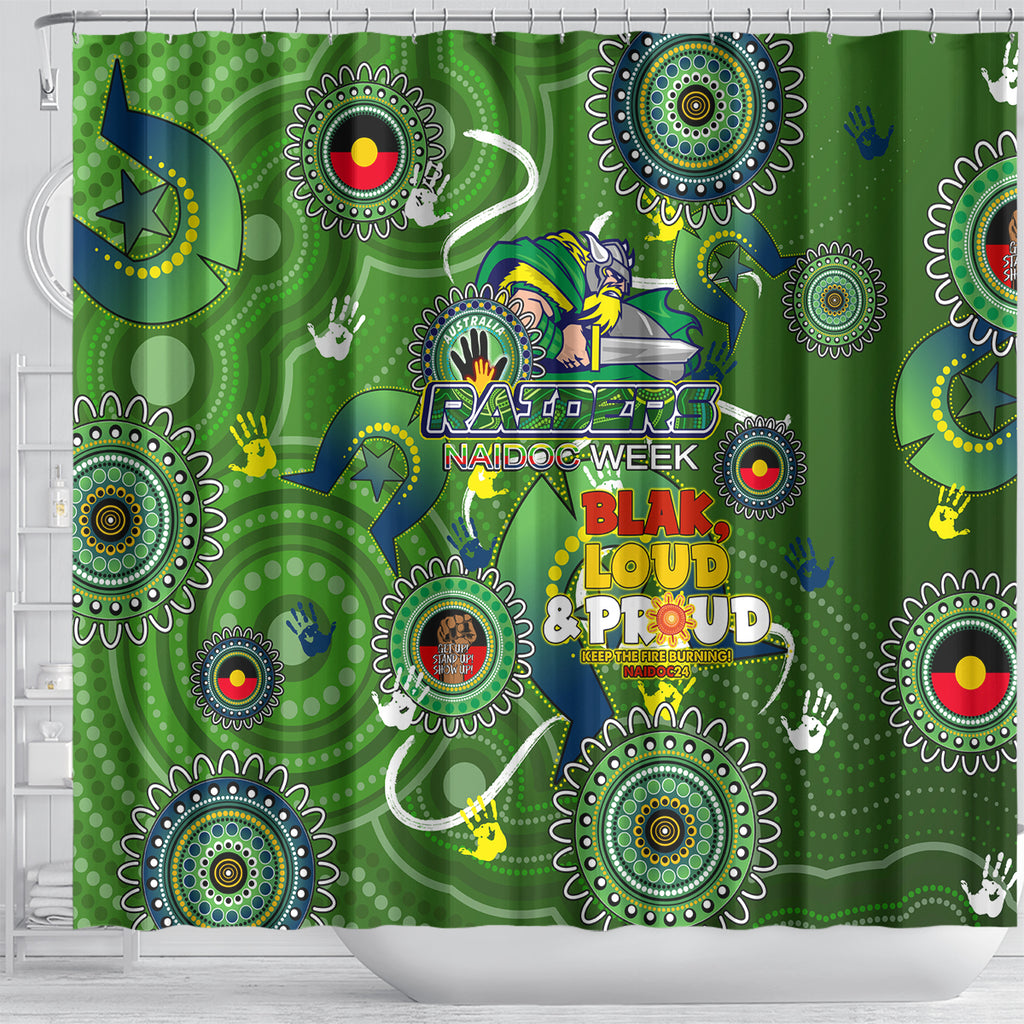 Personalised NAIDOC Week 2024 Raiders Shower Curtain Australia Fire Burning