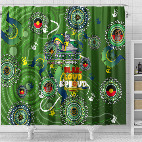 Personalised NAIDOC Week 2024 Raiders Shower Curtain Australia Fire Burning