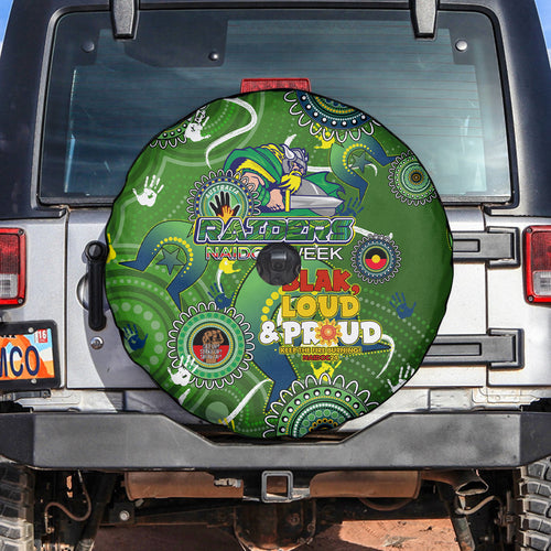 Personalised NAIDOC Week 2024 Raiders Spare Tire Cover Australia Fire Burning