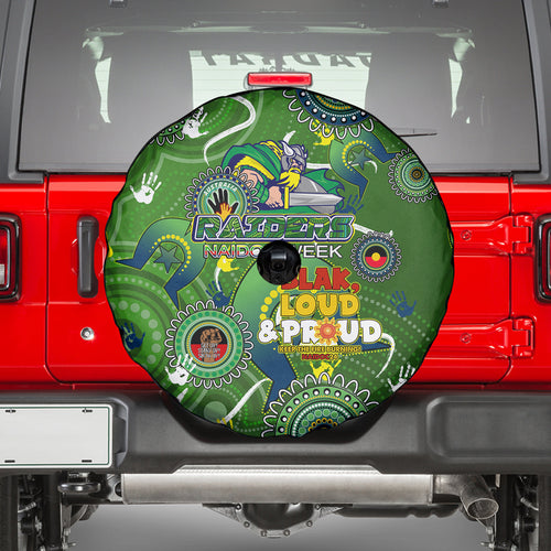 Personalised NAIDOC Week 2024 Raiders Spare Tire Cover Australia Fire Burning