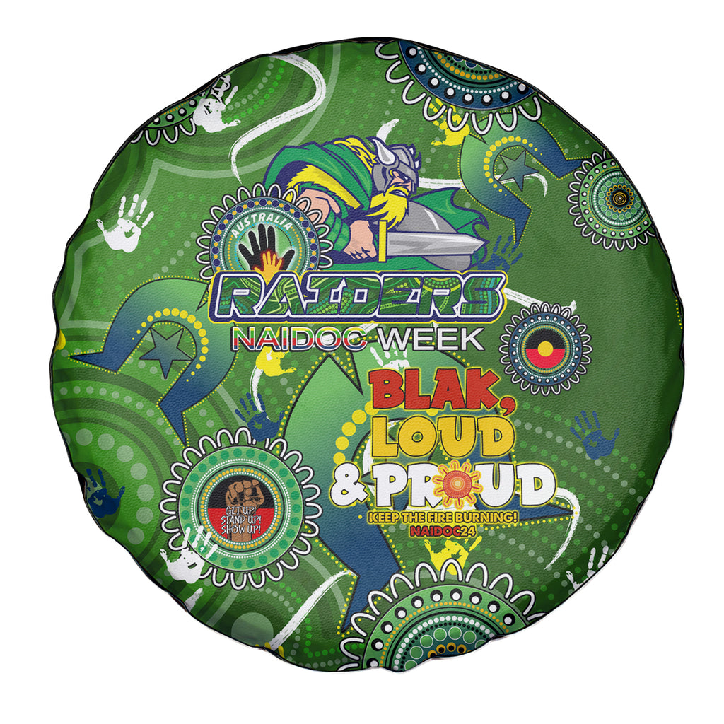 Personalised NAIDOC Week 2024 Raiders Spare Tire Cover Australia Fire Burning