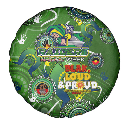 Personalised NAIDOC Week 2024 Raiders Spare Tire Cover Australia Fire Burning
