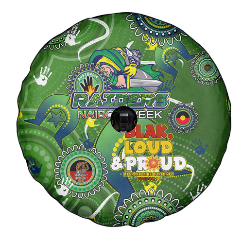 Personalised NAIDOC Week 2024 Raiders Spare Tire Cover Australia Fire Burning