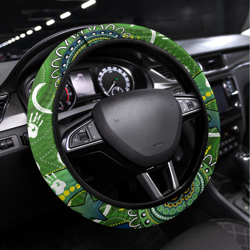 Personalised NAIDOC Week 2024 Raiders Steering Wheel Cover Australia Fire Burning