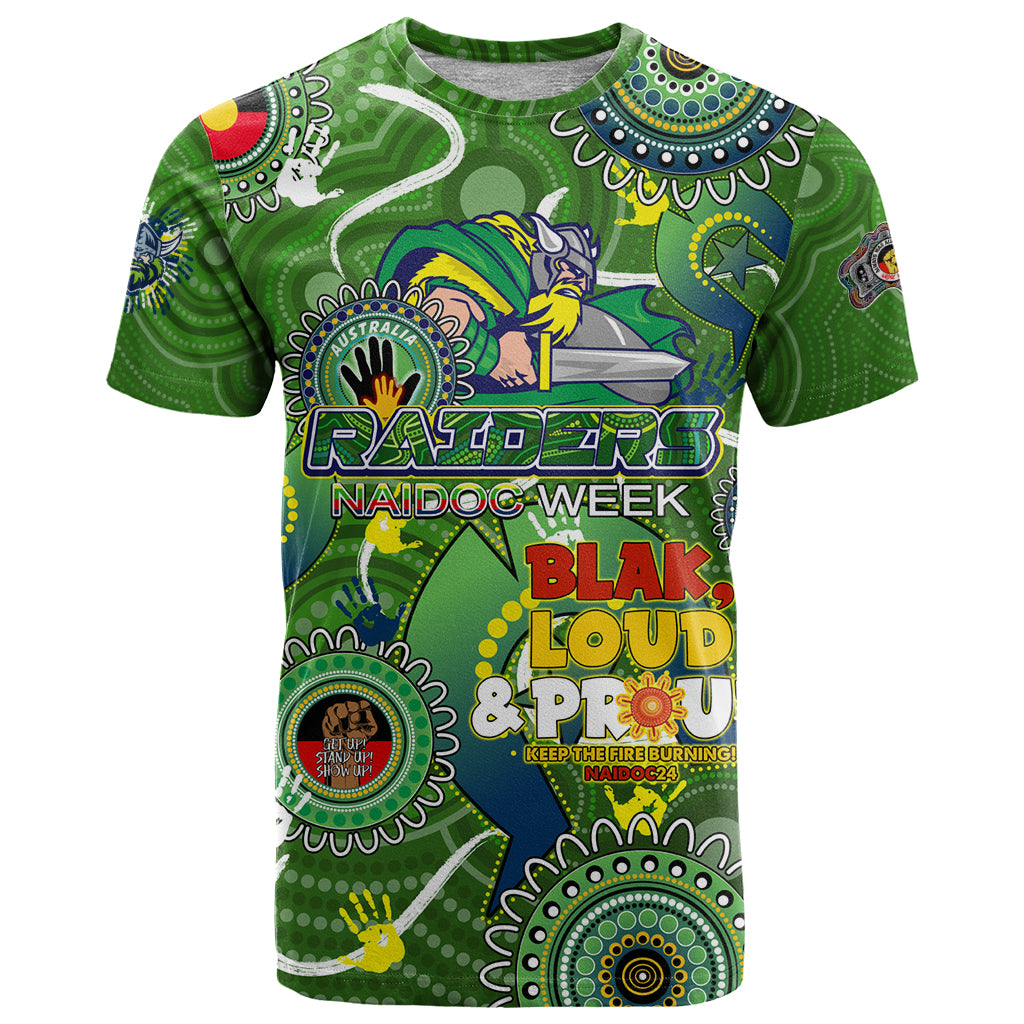 Personalised NAIDOC Week 2024 Raiders T Shirt Australia Fire Burning