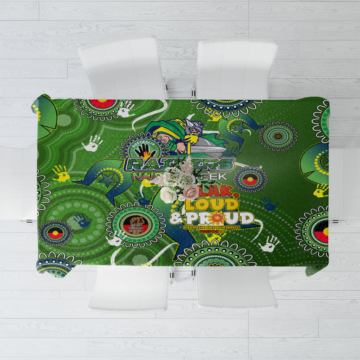 Personalised NAIDOC Week 2024 Raiders Tablecloth Australia Fire Burning