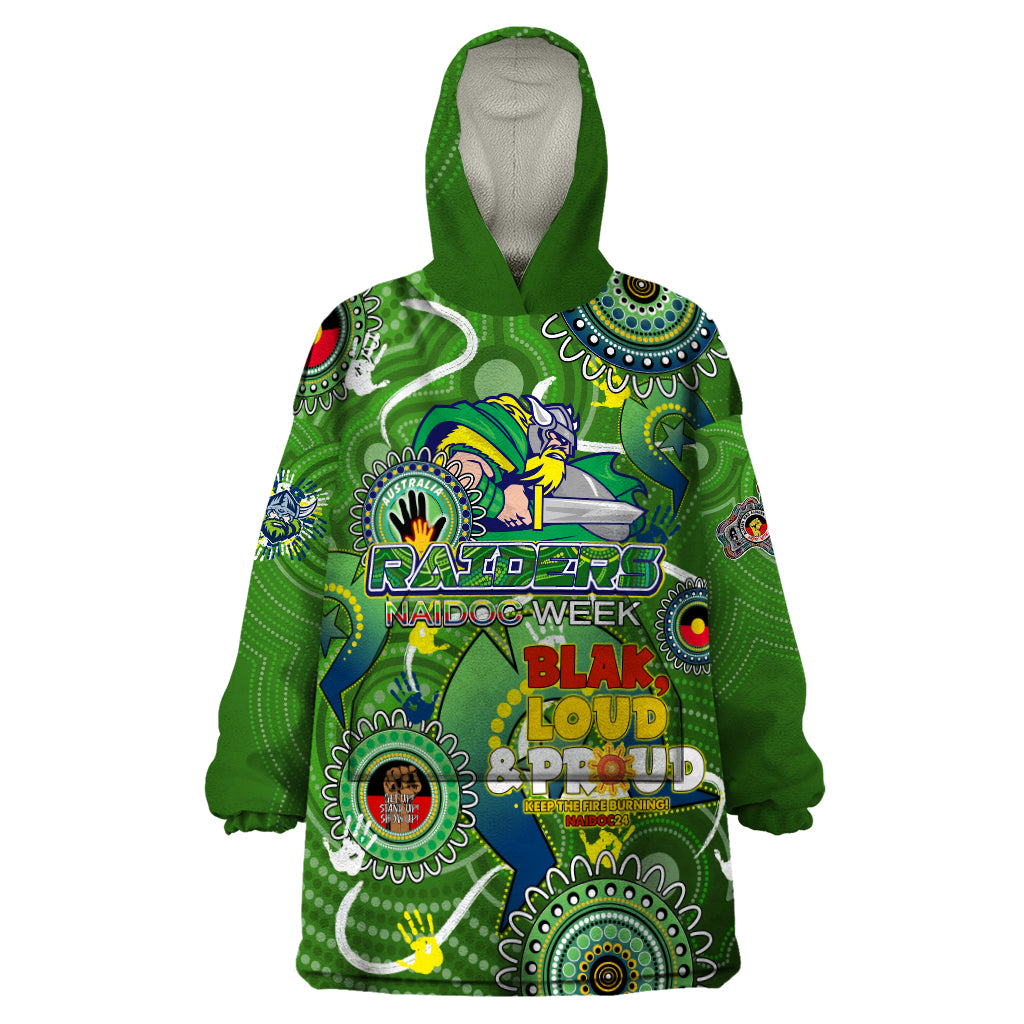 Personalised NAIDOC Week 2024 Raiders Wearable Blanket Hoodie Australia Fire Burning