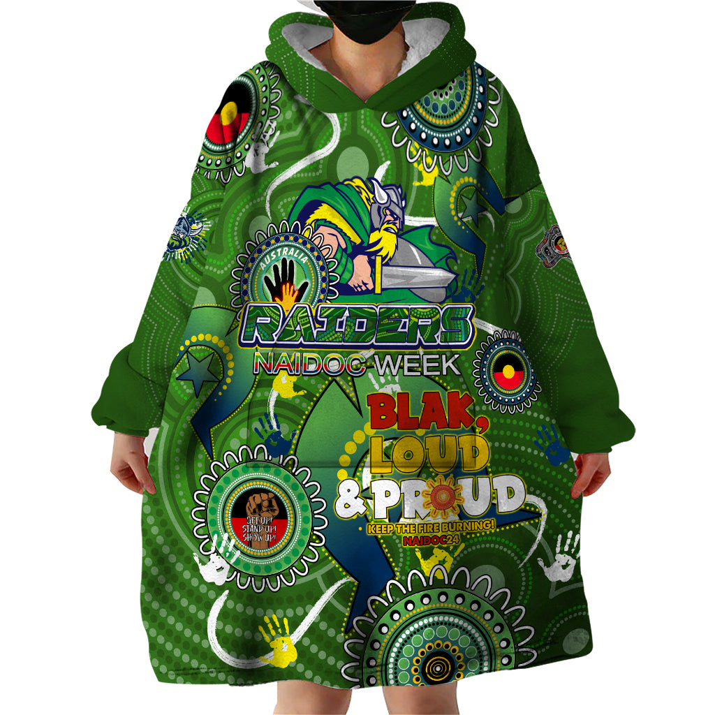 Personalised NAIDOC Week 2024 Raiders Wearable Blanket Hoodie Australia Fire Burning