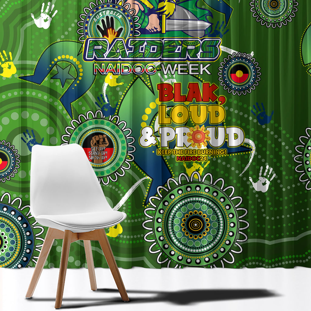 Personalised NAIDOC Week 2024 Raiders Window Curtain Australia Fire Burning