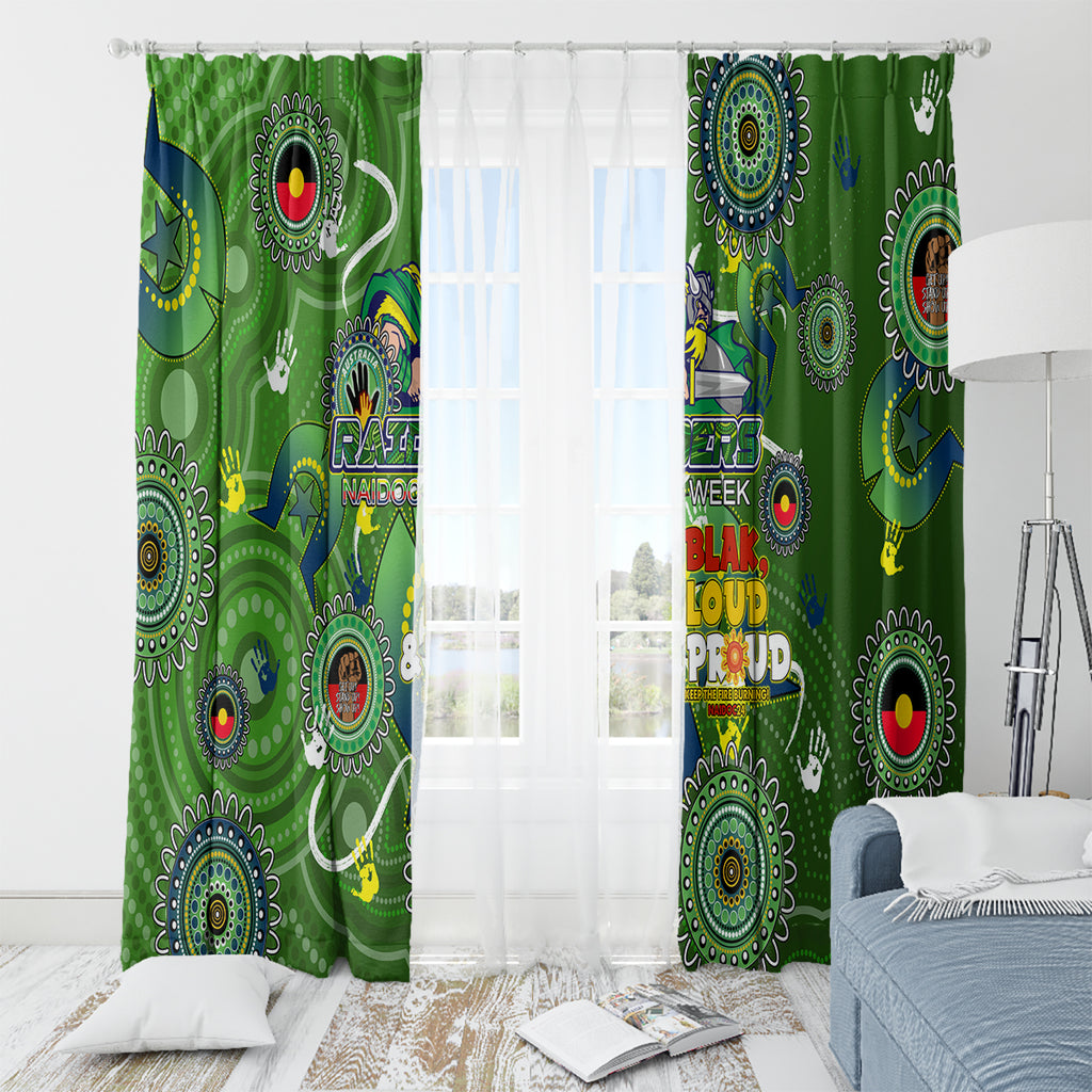 Personalised NAIDOC Week 2024 Raiders Window Curtain Australia Fire Burning