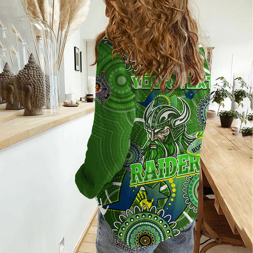 Personalised NAIDOC Week 2024 Raiders Women Casual Shirt Australia Fire Burning