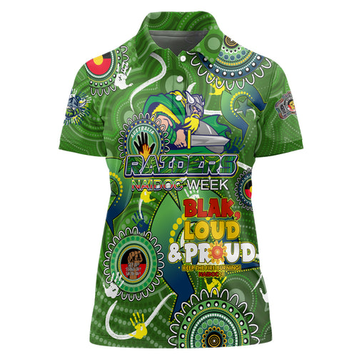 Personalised NAIDOC Week 2024 Raiders Women Polo Shirt Australia Fire Burning