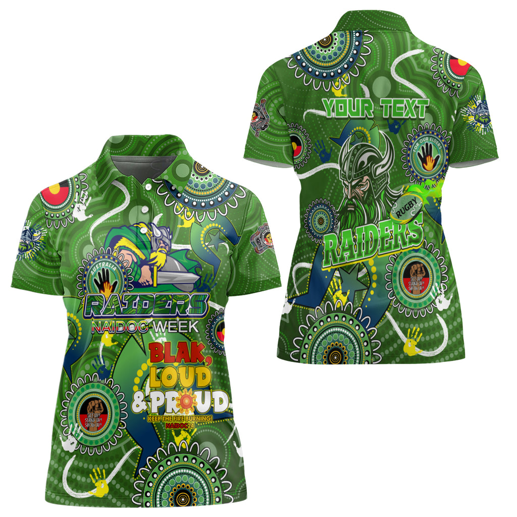 Personalised NAIDOC Week 2024 Raiders Women Polo Shirt Australia Fire Burning