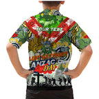 Personalised Raiders ANZAC Day Family Matching Mermaid Dress and Hawaiian Shirt Aboriginal Rising Sun