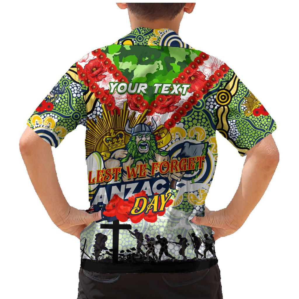 Personalised Raiders ANZAC Day Family Matching Mermaid Dress and Hawaiian Shirt Aboriginal Rising Sun