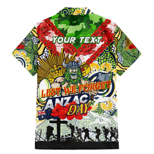 Personalised Raiders ANZAC Day Family Matching Mermaid Dress and Hawaiian Shirt Aboriginal Rising Sun