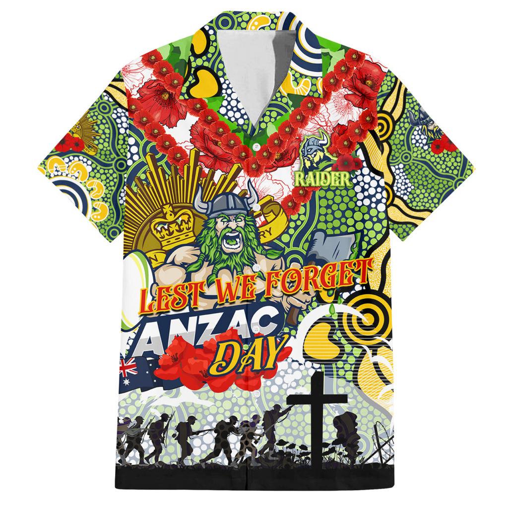 Personalised Raiders ANZAC Day Family Matching Off The Shoulder Long Sleeve Dress and Hawaiian Shirt Aboriginal Rising Sun