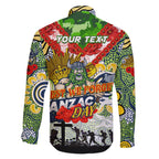 Personalised Raiders ANZAC Day Family Matching Off Shoulder Maxi Dress and Hawaiian Shirt Aboriginal Rising Sun