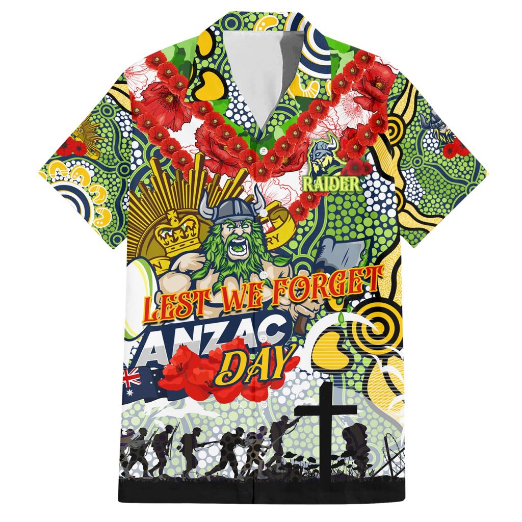 Personalised Raiders ANZAC Day Family Matching Short Sleeve Bodycon Dress and Hawaiian Shirt Aboriginal Rising Sun