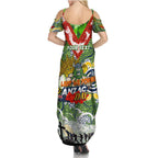 Personalised Raiders ANZAC Day Family Matching Summer Maxi Dress and Hawaiian Shirt Aboriginal Rising Sun