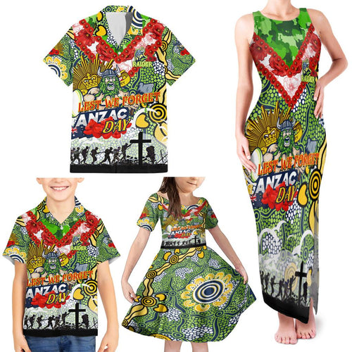Personalised Raiders ANZAC Day Family Matching Tank Maxi Dress and Hawaiian Shirt Aboriginal Rising Sun