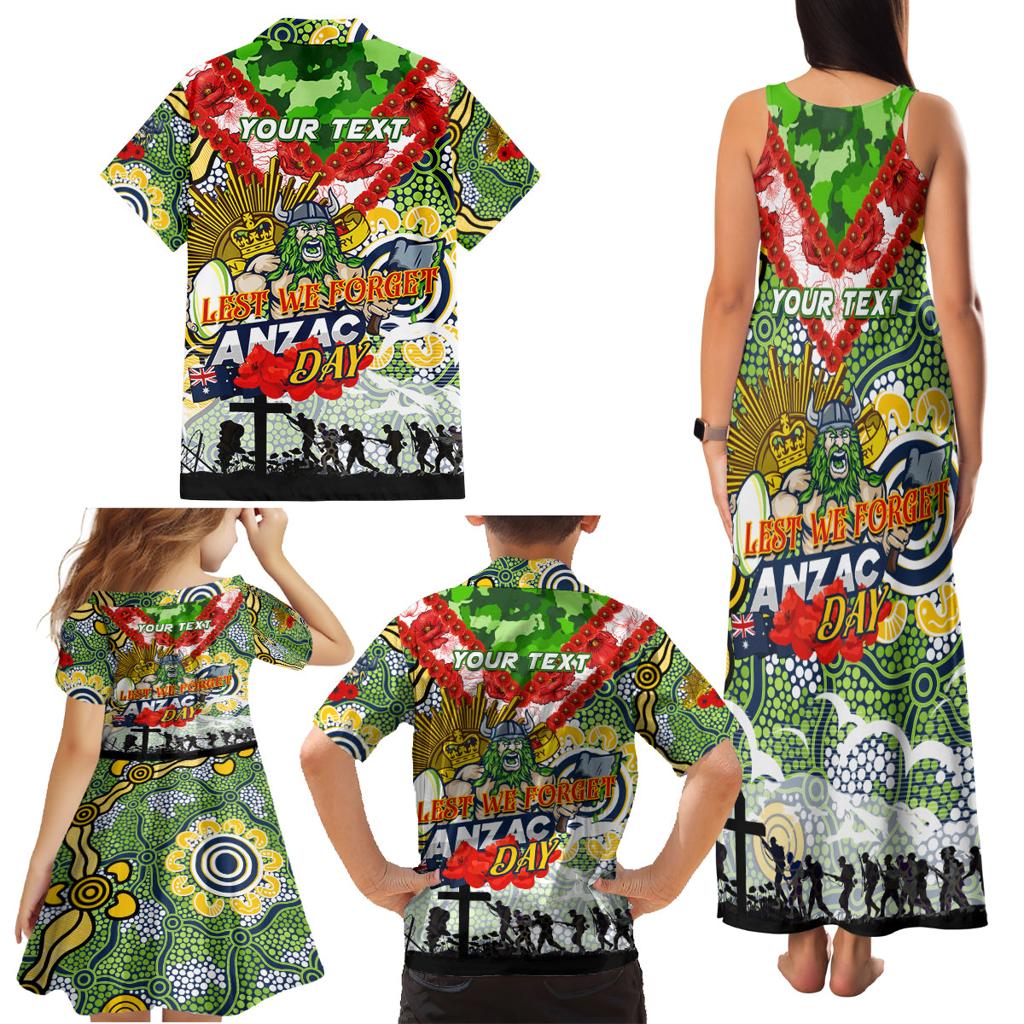 Personalised Raiders ANZAC Day Family Matching Tank Maxi Dress and Hawaiian Shirt Aboriginal Rising Sun