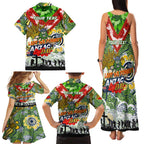 Personalised Raiders ANZAC Day Family Matching Tank Maxi Dress and Hawaiian Shirt Aboriginal Rising Sun