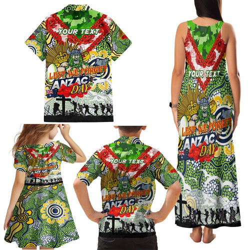 Personalised Raiders ANZAC Day Family Matching Tank Maxi Dress and Hawaiian Shirt Aboriginal Rising Sun