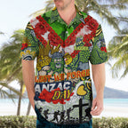 Personalised Raiders ANZAC Day Hawaiian Shirt Aboriginal Rising Sun