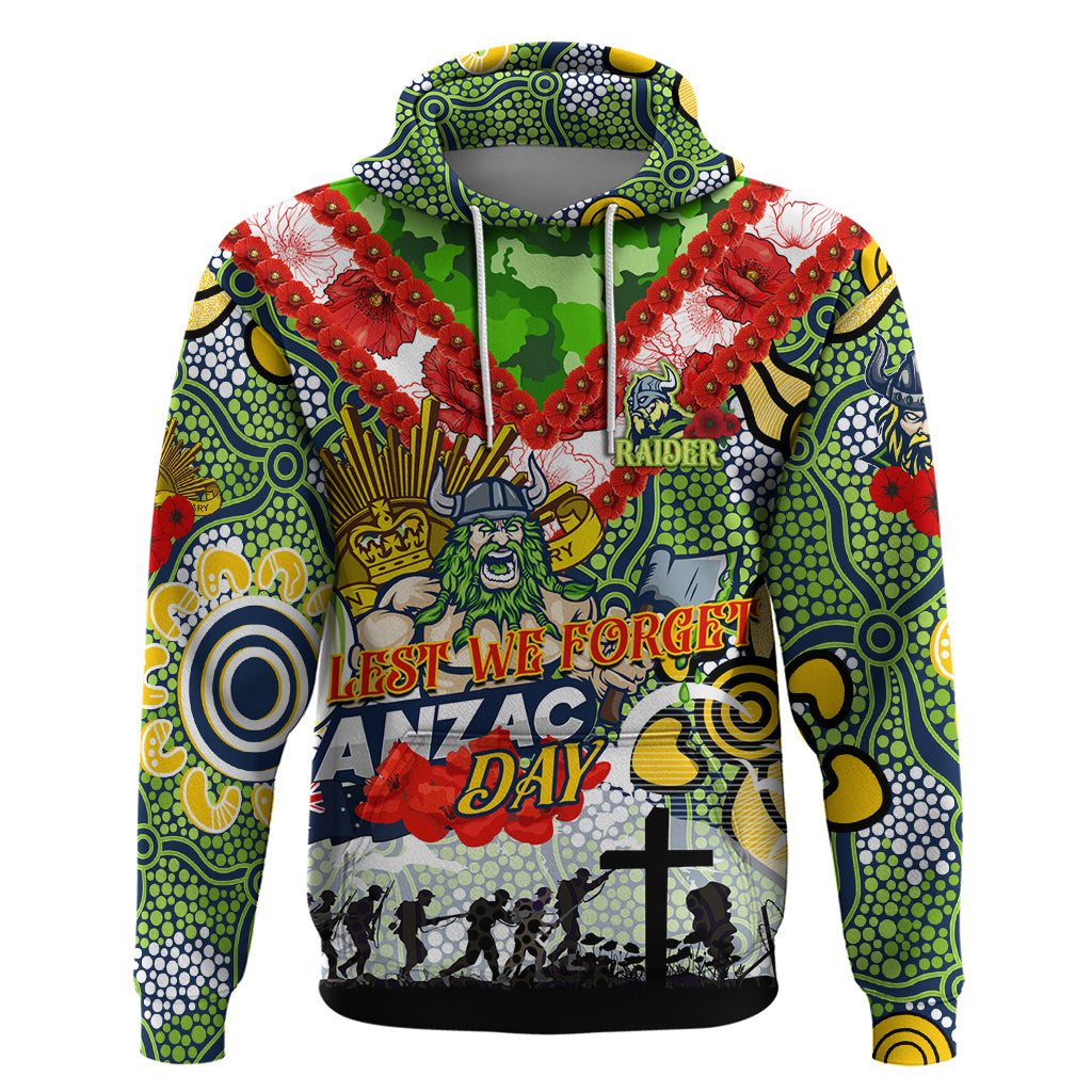 Personalised Raiders ANZAC Day Hoodie Aboriginal Rising Sun