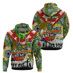 Personalised Raiders ANZAC Day Hoodie Aboriginal Rising Sun