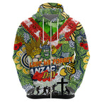 Personalised Raiders ANZAC Day Hoodie Aboriginal Rising Sun