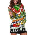 Personalised Raiders ANZAC Day Hoodie Dress Aboriginal Rising Sun