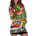 Personalised Raiders ANZAC Day Hoodie Dress Aboriginal Rising Sun