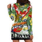 Personalised Raiders ANZAC Day Hoodie Dress Aboriginal Rising Sun