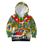 Personalised Raiders ANZAC Day Kid Hoodie Aboriginal Rising Sun