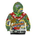 Personalised Raiders ANZAC Day Kid Hoodie Aboriginal Rising Sun