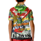 Personalised Raiders ANZAC Day Kid Polo Shirt Aboriginal Rising Sun