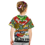 Personalised Raiders ANZAC Day Kid T Shirt Aboriginal Rising Sun