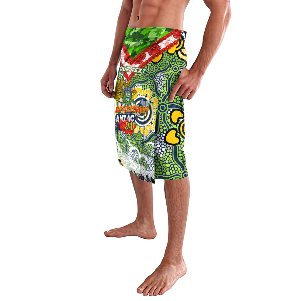Personalised Raiders ANZAC Day Lavalava Aboriginal Rising Sun